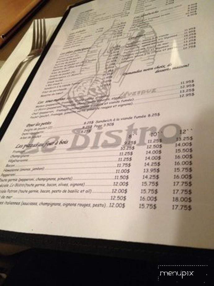 Restaurant Le Bistro - Montebello, QC menu_pic