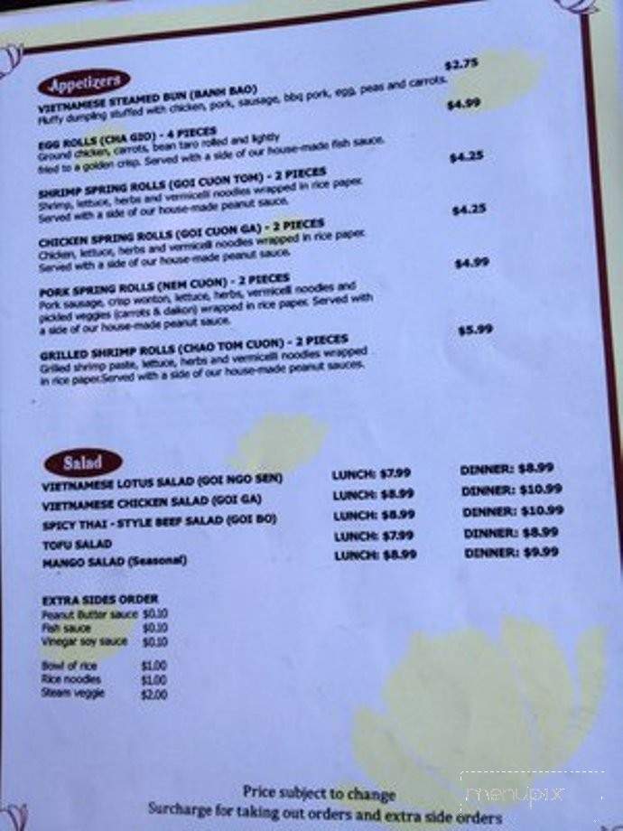 Cafe Lotus - Newport Beach, CA menu_pic