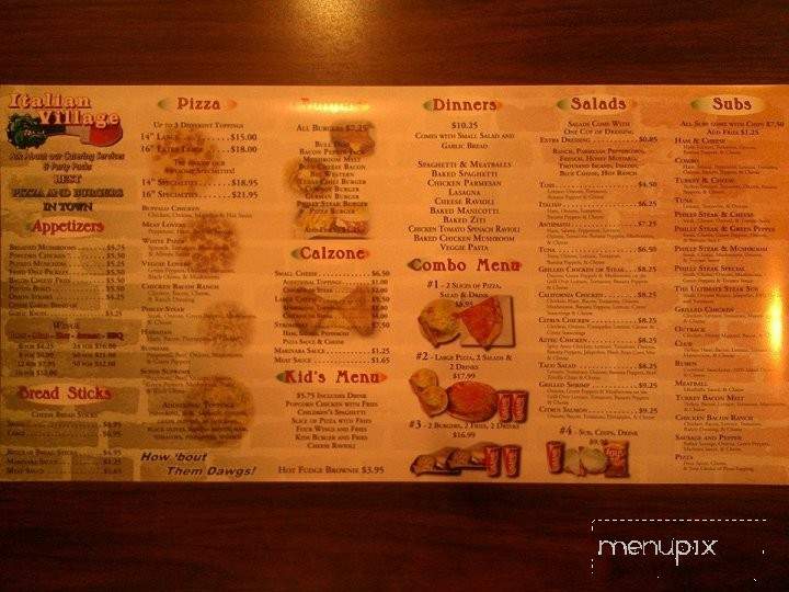 Italian Village Of Tazewell - Tazewell, VA menu_pic