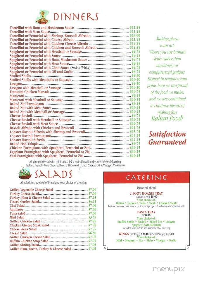 Original Italian Pizza - Millville, PA menu_pic