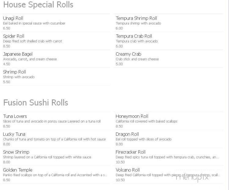 Taste Of Japan - Reidsville, NC menu_pic