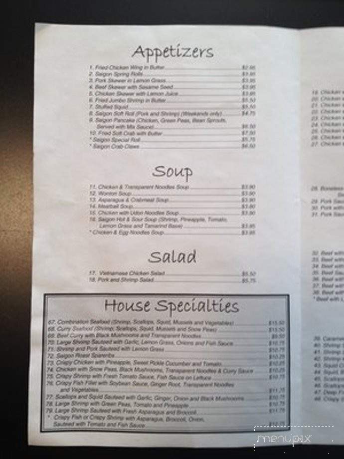 Saigon - Millis, MA menu_pic