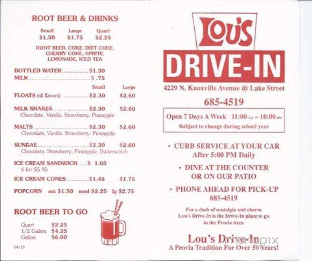 Lou's Drive-In - Peoria, IL menu_pic