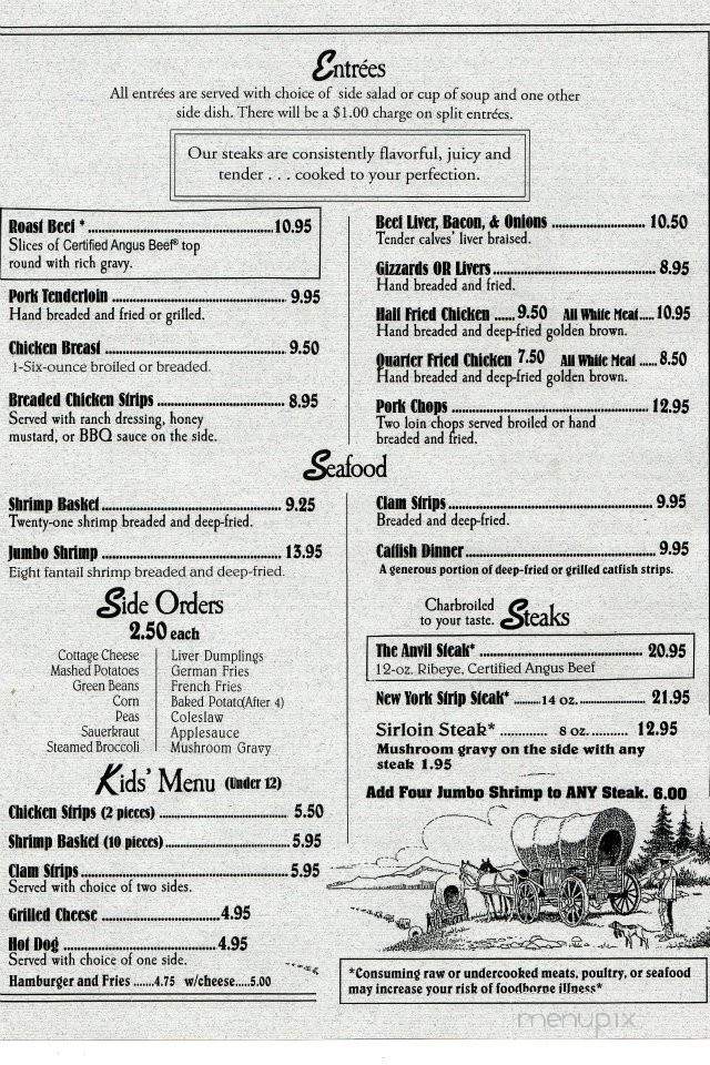 Anvil Restaurant & Saloon - Sainte Genevieve, MO menu_pic