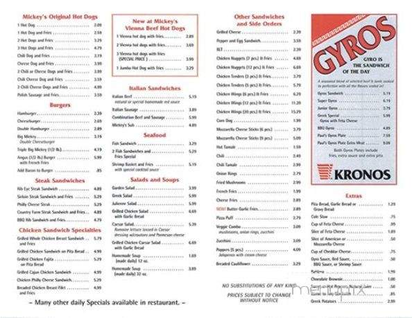 Mickey's Hot Dogs - Worth, IL menu_pic