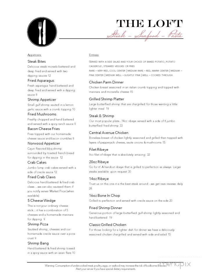 The Loft at The Reserve - Laurel, MS menu_pic