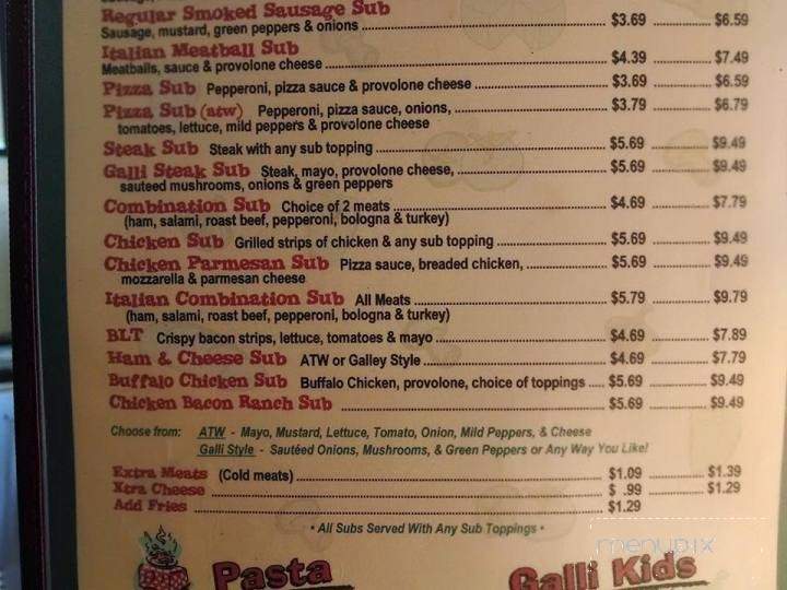 Pizzagalli - Bessemer City, NC menu_pic