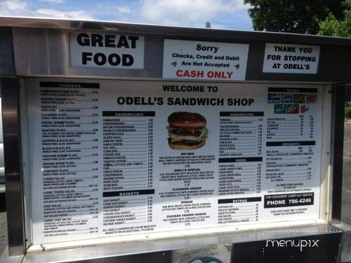 O'Dell's Sandwich Shop - Mount Airy, NC menu_pic