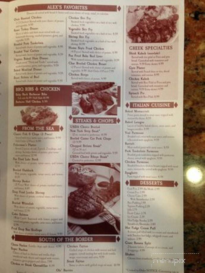 Alex's Of Rochester - Rochester Hills, MI menu_pic