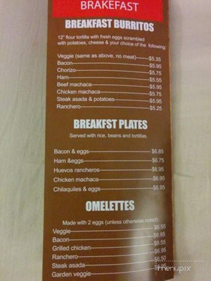 Gourmet Burrito - Stockton, CA menu_pic