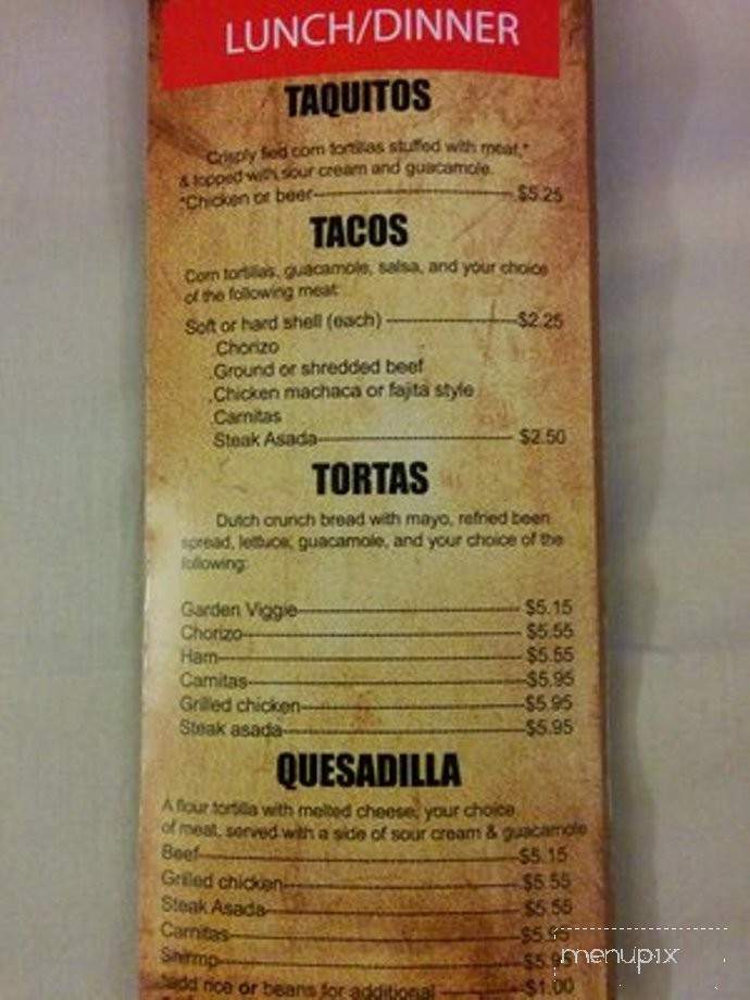 Gourmet Burrito - Stockton, CA menu_pic