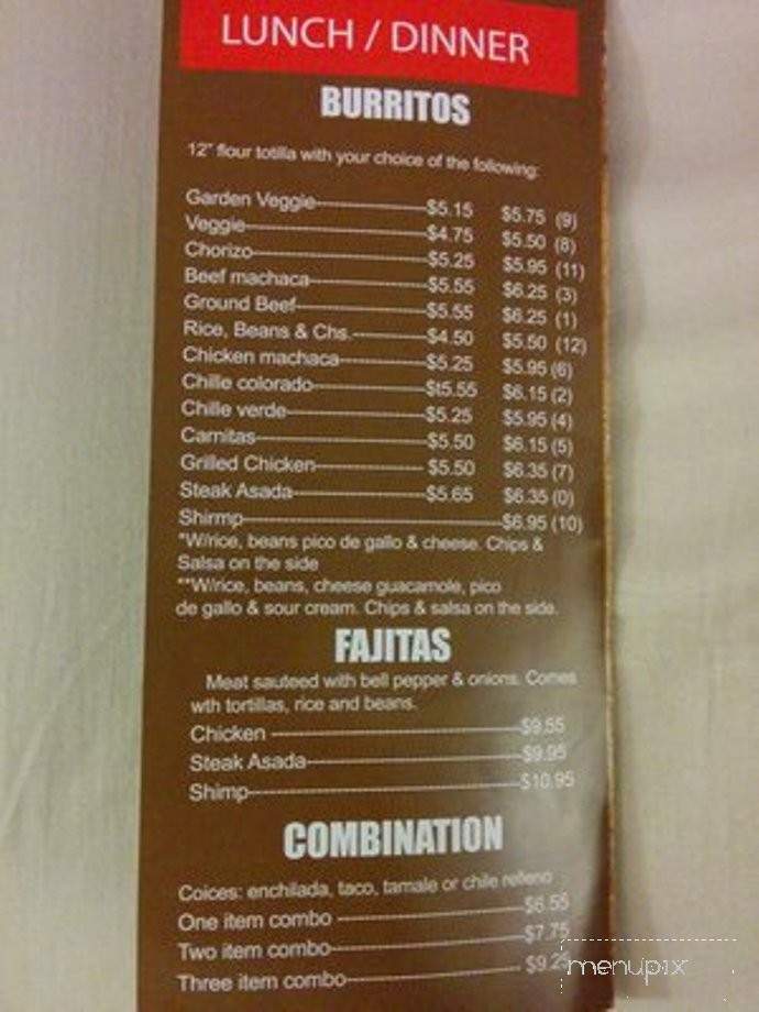 Gourmet Burrito - Stockton, CA menu_pic