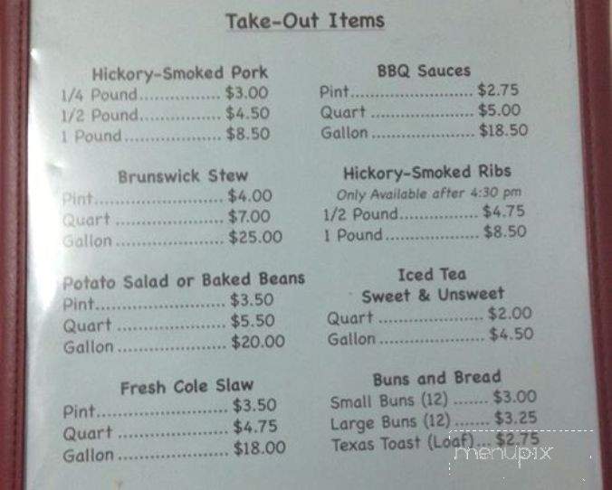 Oinkers - Clayton, GA menu_pic