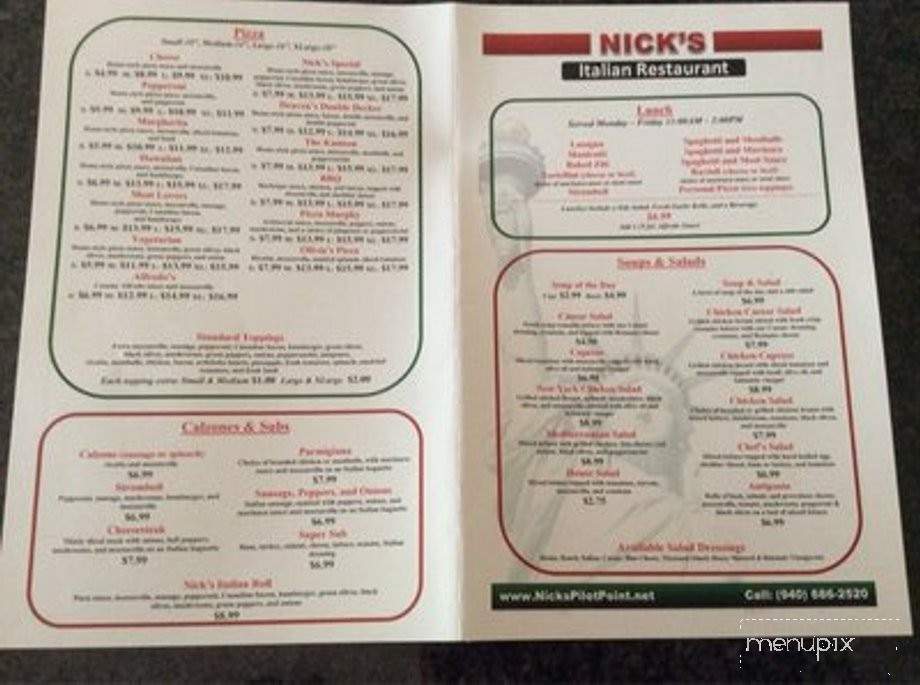 Nick's Italian Restaurant - Pilot Point, TX menu_pic
