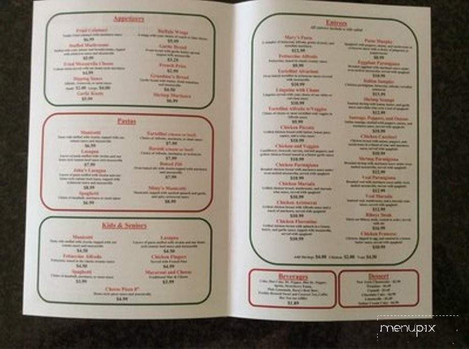 Nick's Italian Restaurant - Pilot Point, TX menu_pic