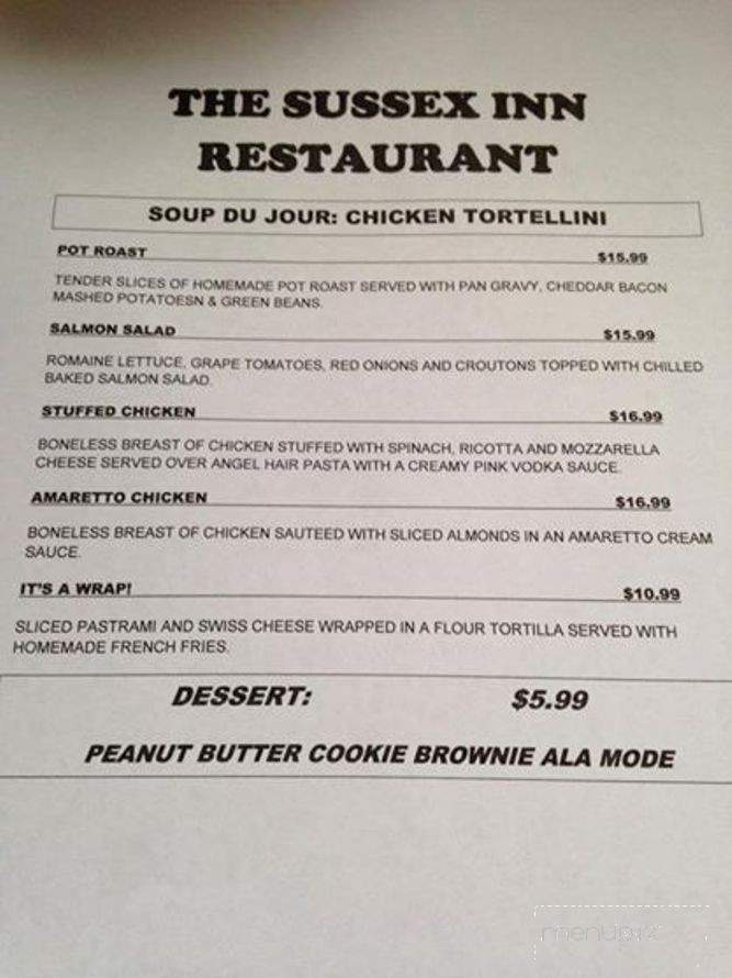 Sussex Inn - Sussex, NJ menu_pic
