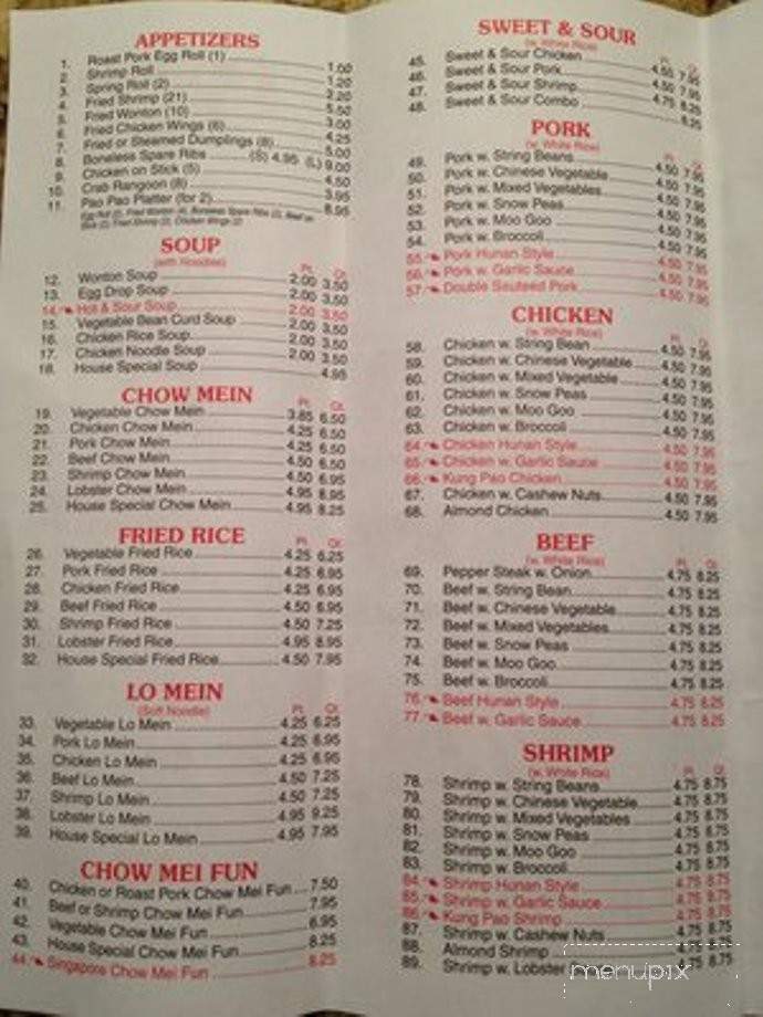 Coco China Buffet - Bluffton, IN menu_pic