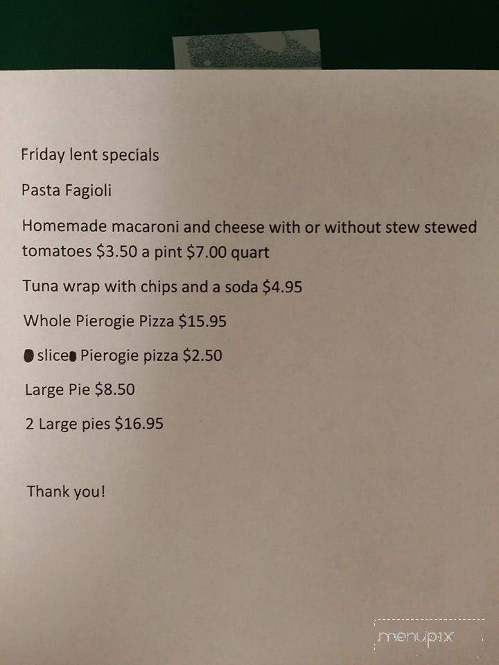 Scicchitano Buono Pizza - Kulpmont, PA menu_pic