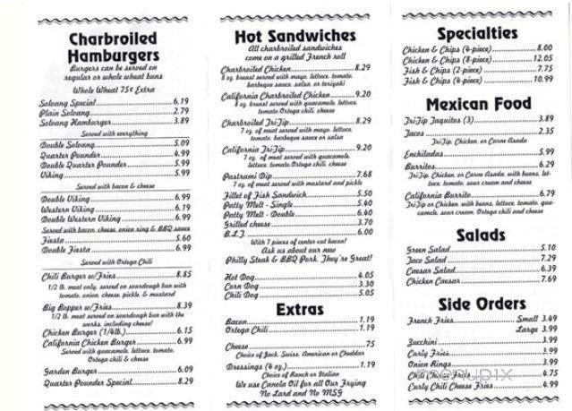 Big Bopper Drive-In - Solvang, CA menu_pic