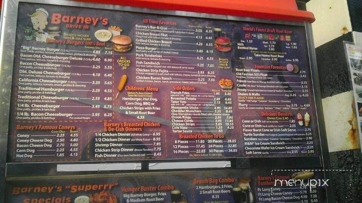 Barney's Drive-In - Waseca, MN menu_pic