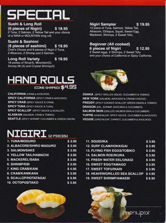 Taiko Noodles & Sushi Bar - Cookeville, TN menu_pic
