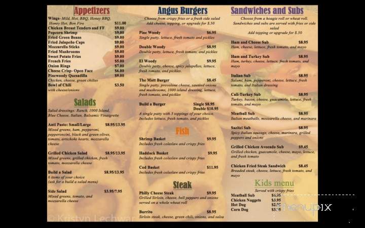 Pine Woody's Pizza & Grille - Munds Park, AZ menu_pic