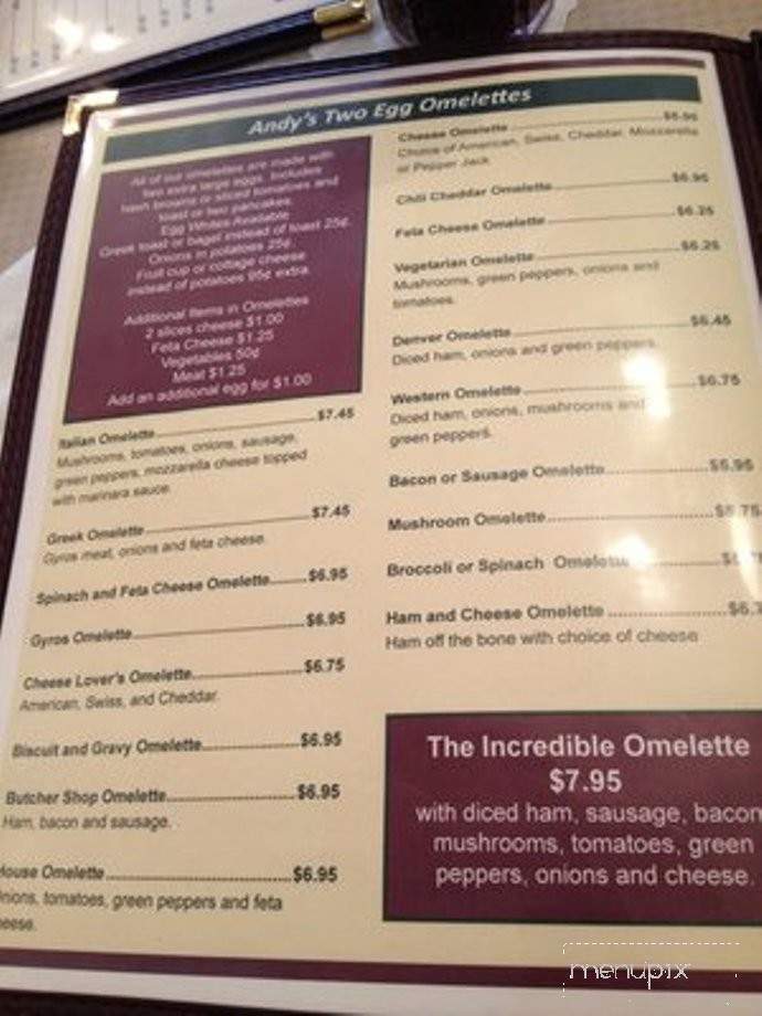 Andy's Family Restaurant - Crystal Lake, IL menu_pic