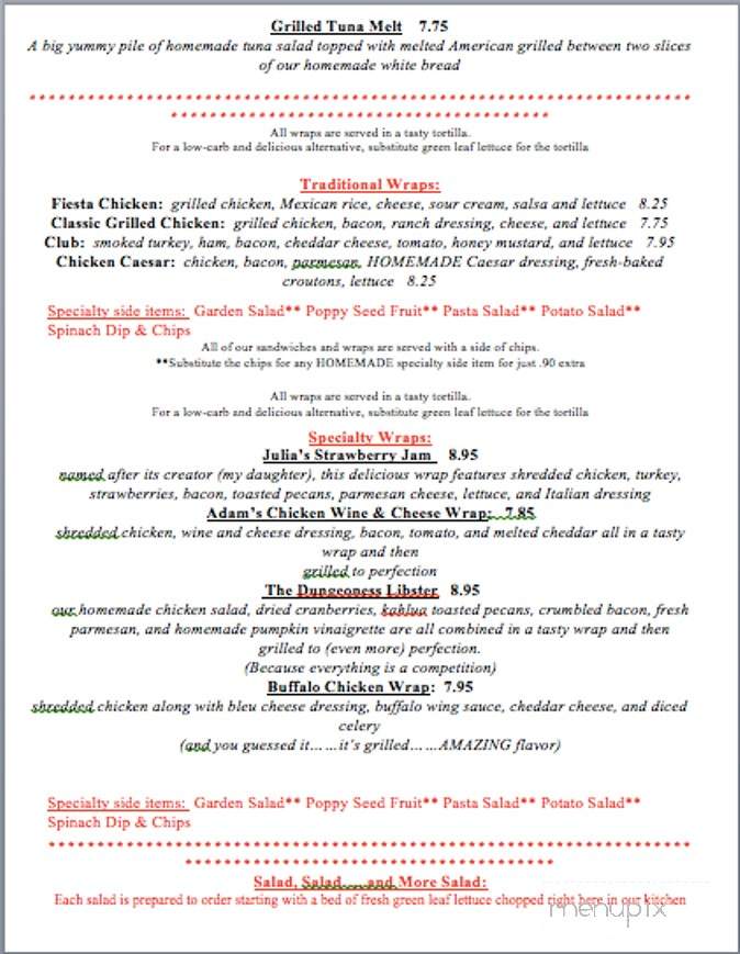 Kiss the Cook - Paragould, AR menu_pic