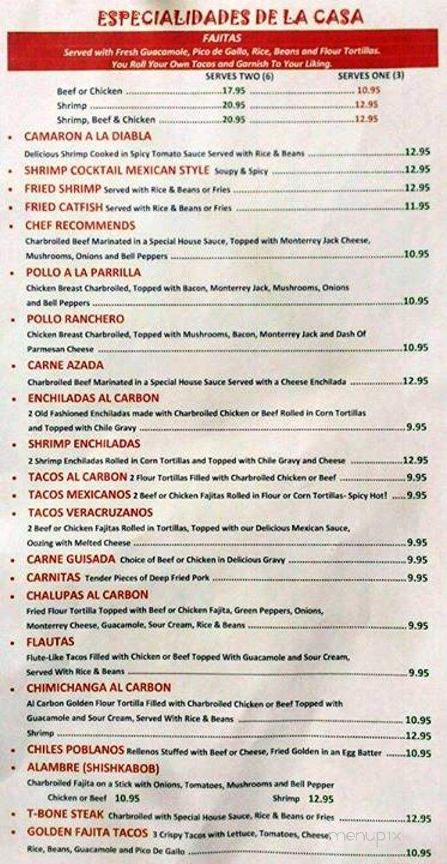 Eldorado Mexican Restaurant - Crowley, LA menu_pic