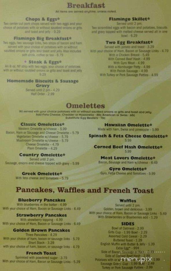 Flamingo Family Restaurant - Taylor, MI menu_pic