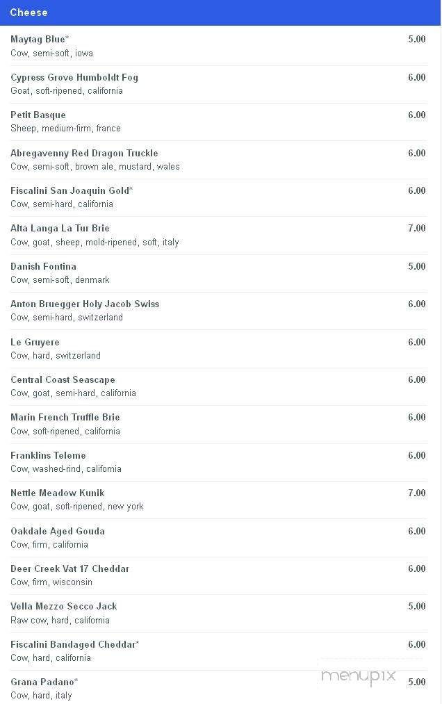 20twenty Cheese Bar - San Jose, CA menu_pic