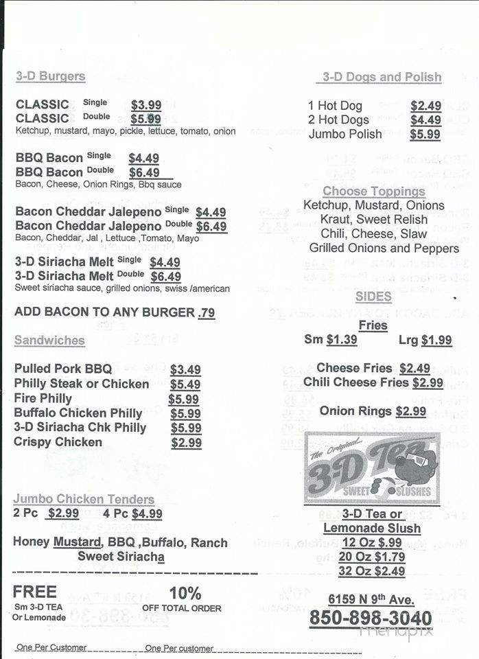 3-D Dogs - Pensacola, FL menu_pic