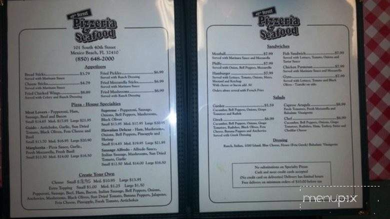 40th Street Pizzaria & Seafood - Mexico Beach, FL menu_pic