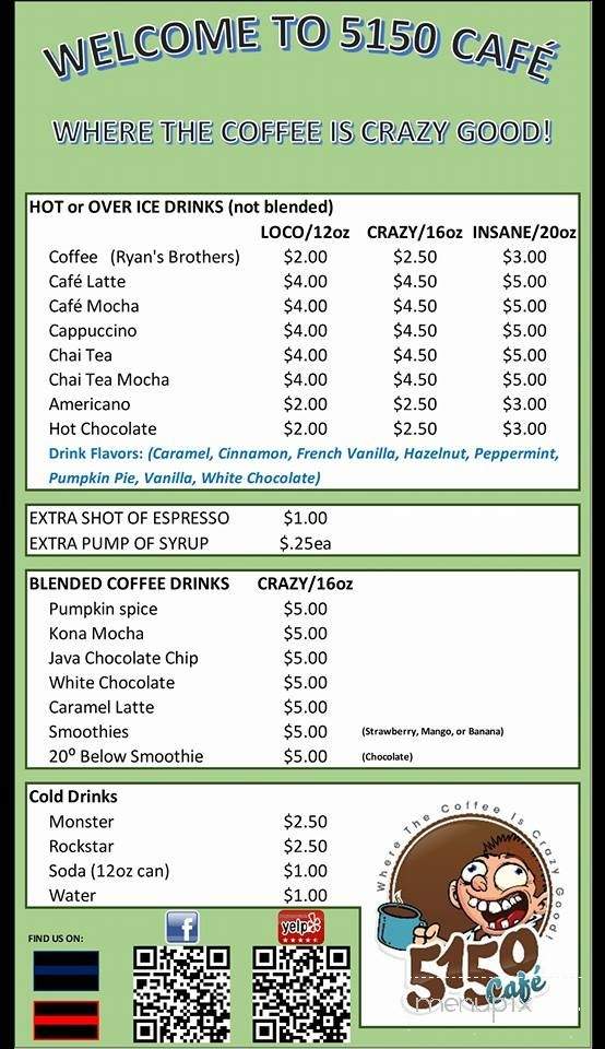 5150 Cafe - Chula Vista, CA menu_pic