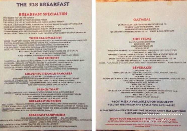 528 Cafe - Great Barrington, MA menu_pic