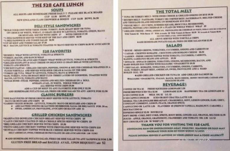 528 Cafe - Great Barrington, MA menu_pic