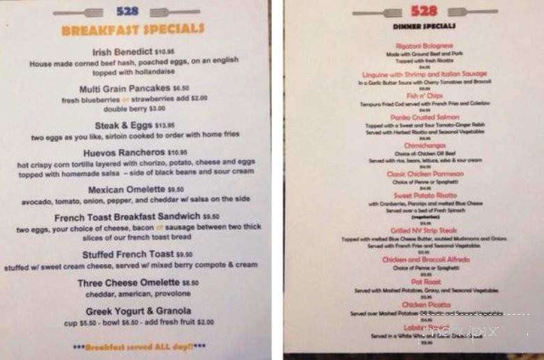 528 Cafe - Great Barrington, MA menu_pic