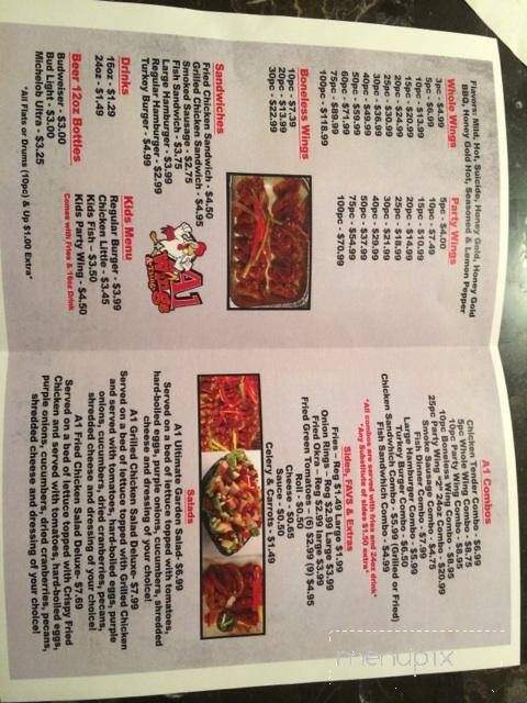 A-1 Wings & Things - Batesville, MS menu_pic