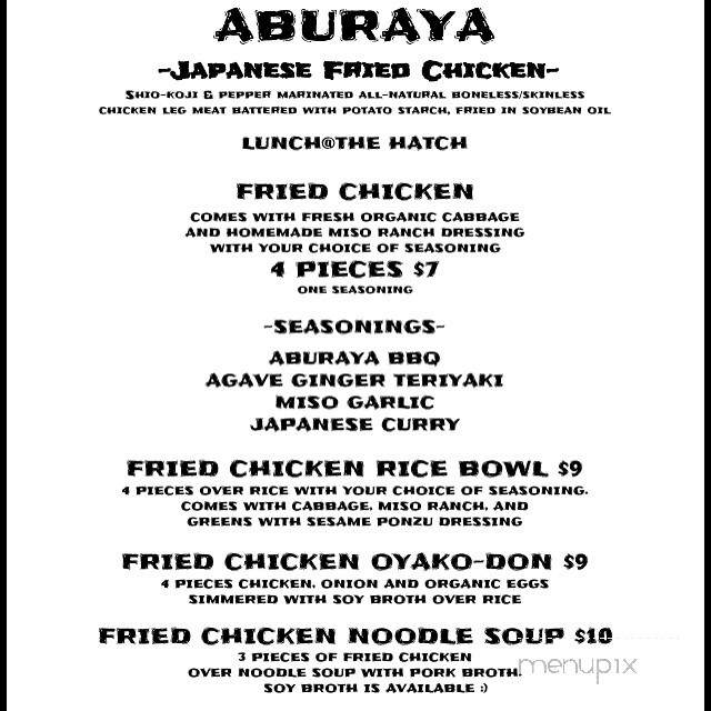 Abura-Ya - Oakland, CA menu_pic