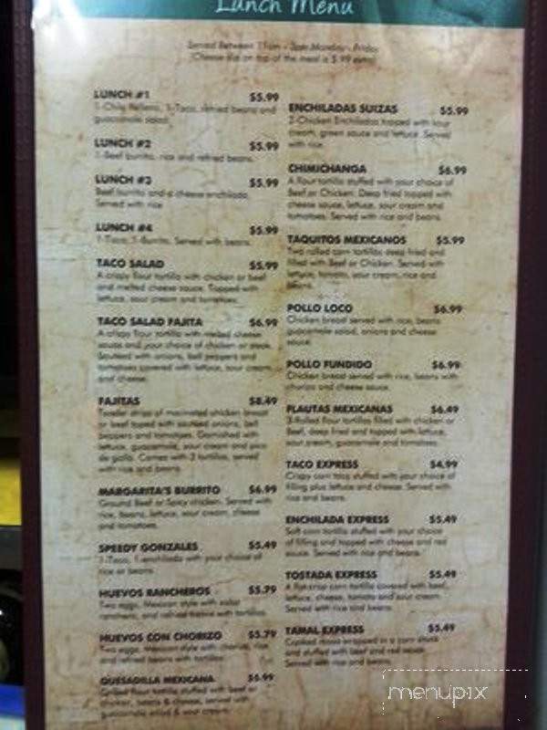 Acapulco Mexican Grill - Wahoo, NE menu_pic
