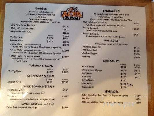 Ace's BBQ - La Habra, CA menu_pic