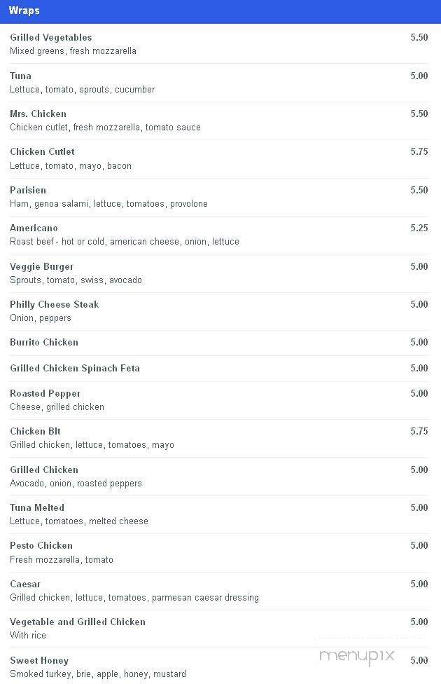 Adinah's - New York, NY menu_pic