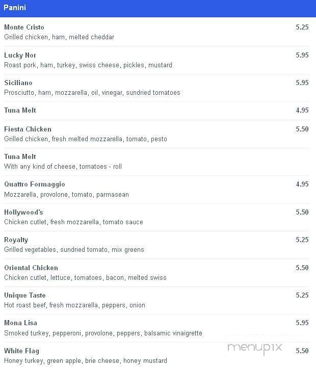Adinah's - New York, NY menu_pic