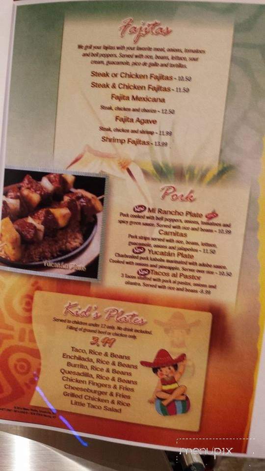 Agave Mexican Restaurant - Murray, KY menu_pic