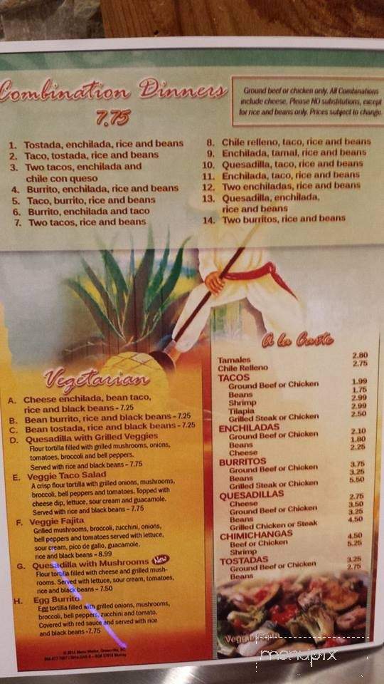 Agave Mexican Restaurant - Murray, KY menu_pic