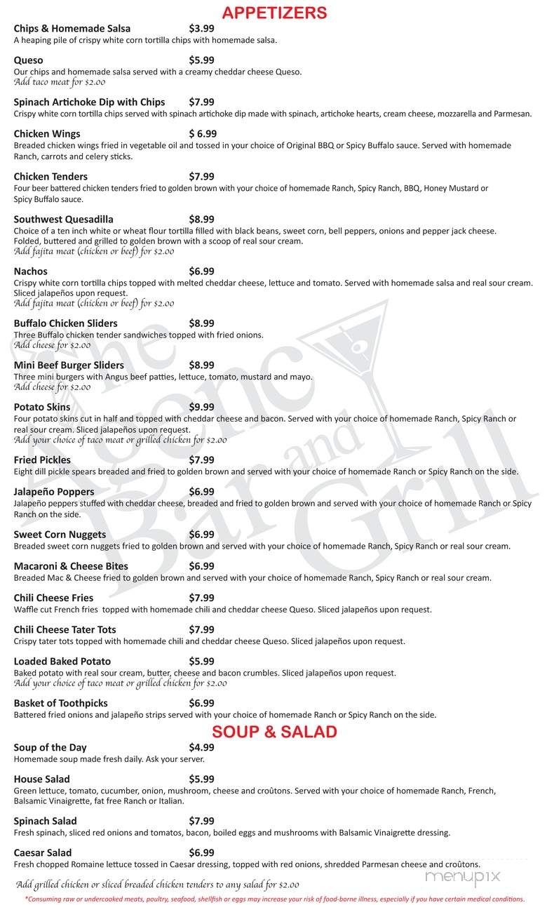 Agency Bar and Grill - Oklahoma City, OK menu_pic
