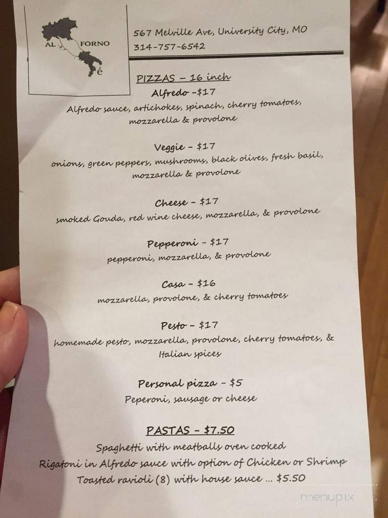 Al Forno - University City, MO menu_pic
