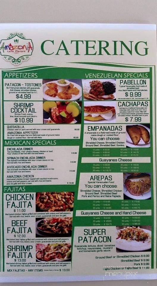 Amazonia - Moore, OK menu_pic