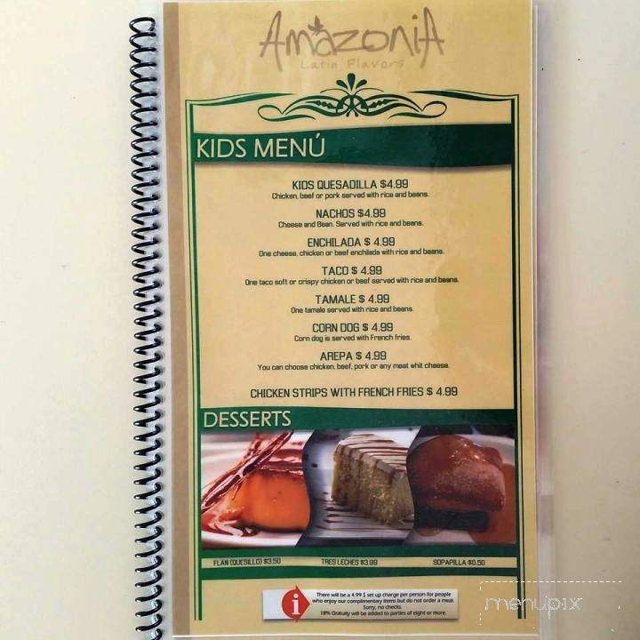 Amazonia - Moore, OK menu_pic