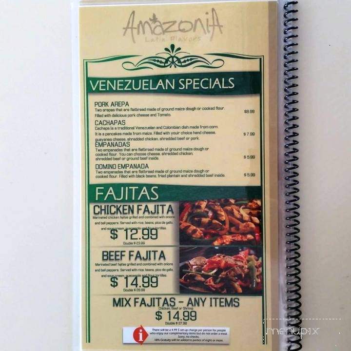 Amazonia - Moore, OK menu_pic